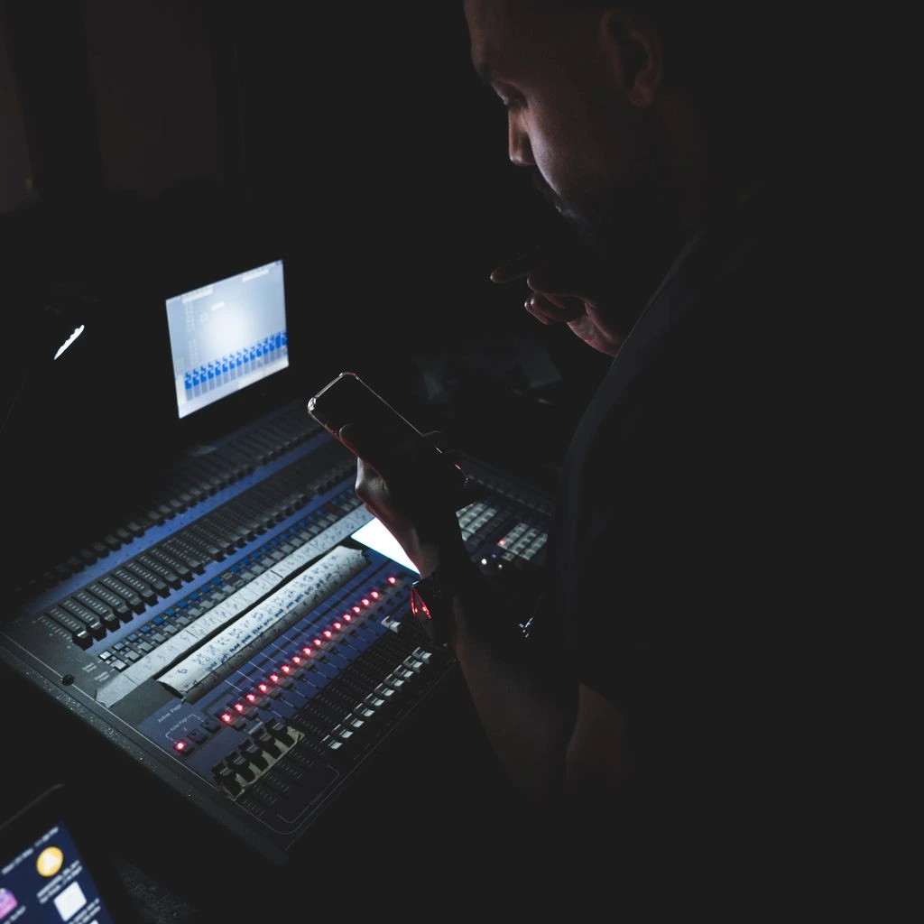 A composition desk inside the Berlin atelier.